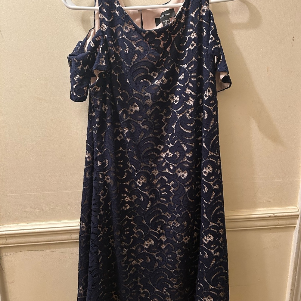 R&M Richards Navy Lace Dress